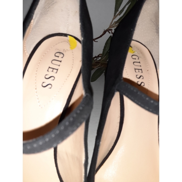 Guess Roses Black Suede Mary Jane Heels - Picture 15 of 16